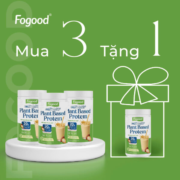 Combo mua 3 hộp tặng 1 hộp đạm thực vật Fogood khối lượng 500g | Giải pháp bữa ăn lành mạnh với 20g đạm sạch cho 1 khẩu phần ăn.