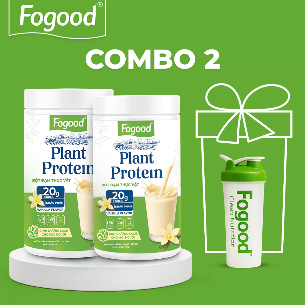 Combo 2 hộp bột protein thực vật Fogood khối lượng 500g 1 hộp | Giải pháp bữa ăn lành mạnh với 20g đạm /1 khẩu phần.