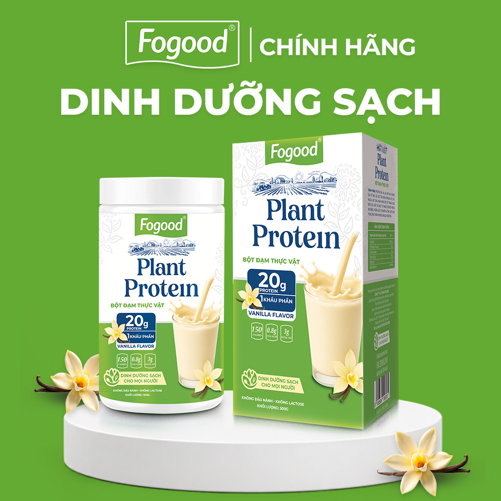 Đạm thực vật Fogood khối lượng 500g | Giải pháp bữa ăn lành mạnh với 20g đạm sạch cho 1 khẩu phần ăn.