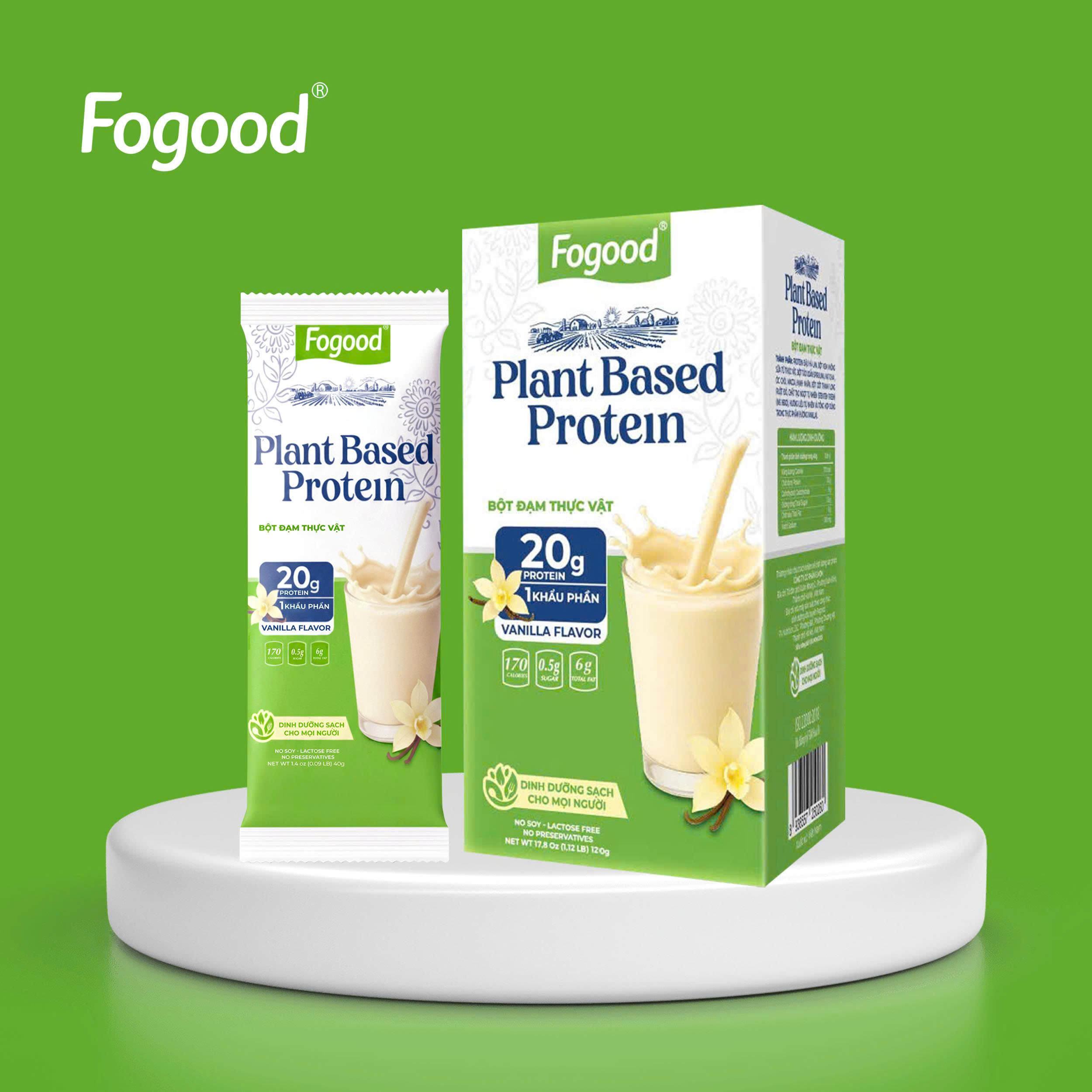 Đạm thực vật Fogood khối lượng 120g | Giải pháp bữa ăn lành mạnh với 20g đạm sạch cho 1 khẩu phần.